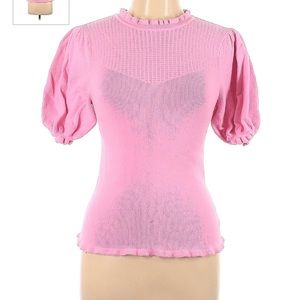 Design 365 Puff Sleeve Fitted Pink Tee Medium Barbie‎